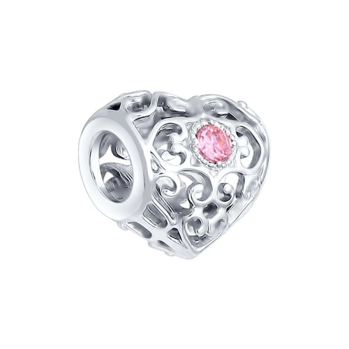 Pandantiv din argint  cu pietre Cubic Zirconia Roz