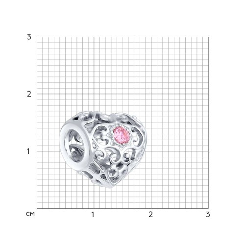 Pandantiv din argint  cu pietre Cubic Zirconia Roz