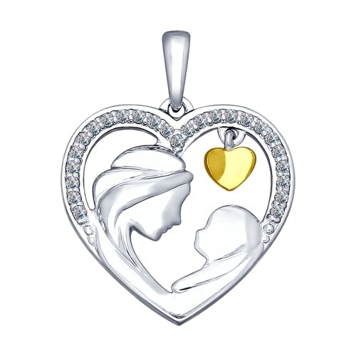 Pandantiv din argint  cu pietre Cubic Zirconia Incolor