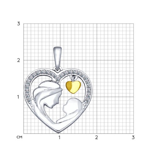 Pandantiv din argint  cu pietre Cubic Zirconia Incolor
