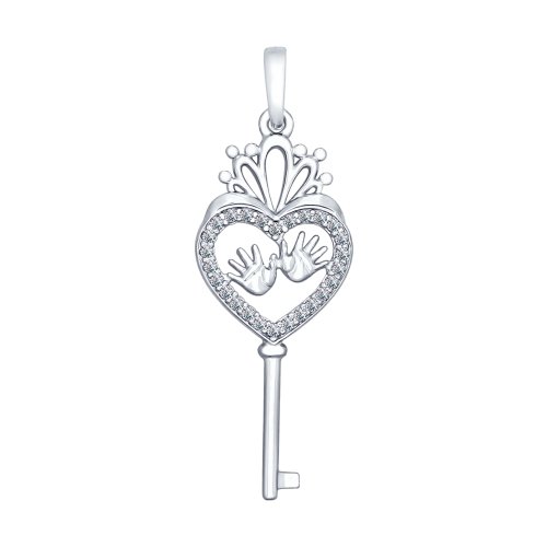 Pandantiv din argint  cu pietre Cubic Zirconia Incolor