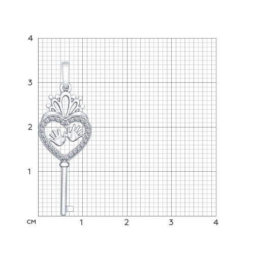 Pandantiv din argint  cu pietre Cubic Zirconia Incolor