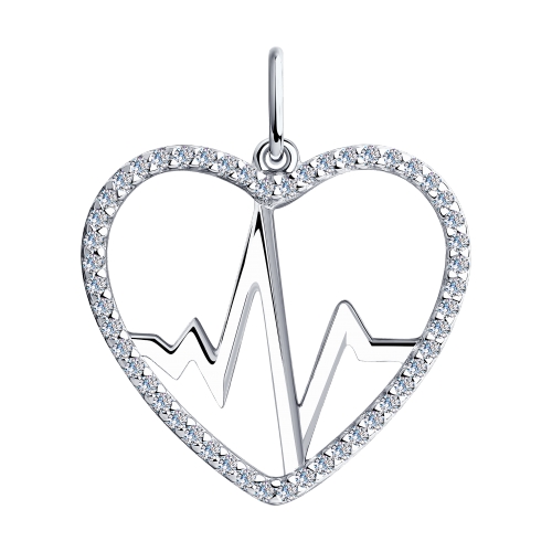 Pandantiv din argint  cu pietre Cubic Zirconia Incolor