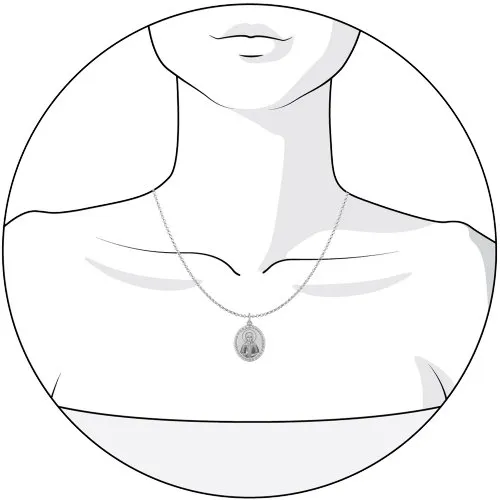 Иконка из серебра с камнями Фианит