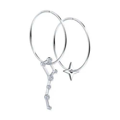 Cercei Creole din argint cu Cubic Zirconia Incolor