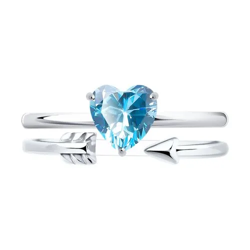 Inel din argint cu Cubic Zirconia Albastru