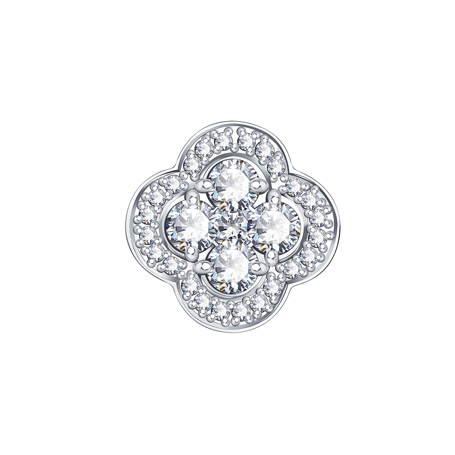 Pandantiv din aur alb cu pietre Diamant