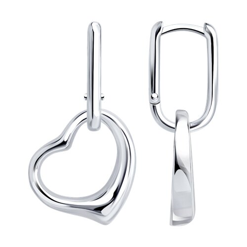 Серьги Конго из серебра без камней