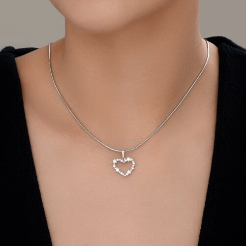 Pandantiv din argint  cu pietre Cubic Zirconia Incolor