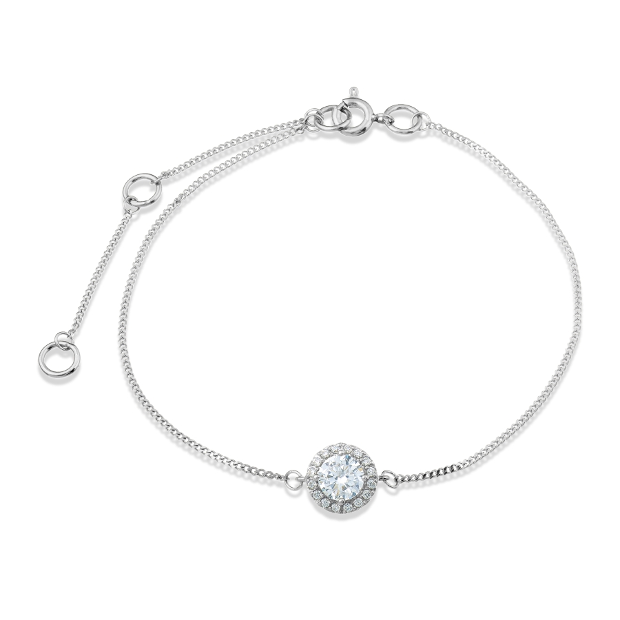 Brățară din aur alb cu pietre Cubic Zirconia Incolor