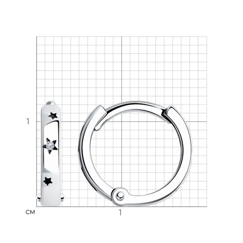 Cercei Creole din argint cu Cubic Zirconia Incolor