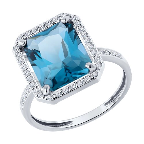 Inel din aur alb cu pietre Diamant, Topaz London