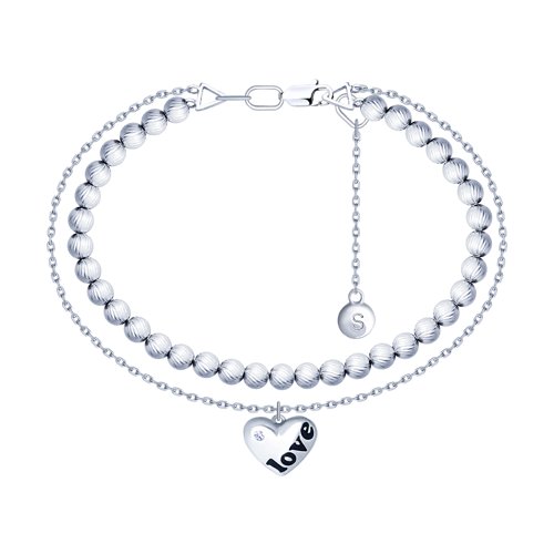 Brățară din argint  cu pietre Cubic Zirconia Incolor, Emailare