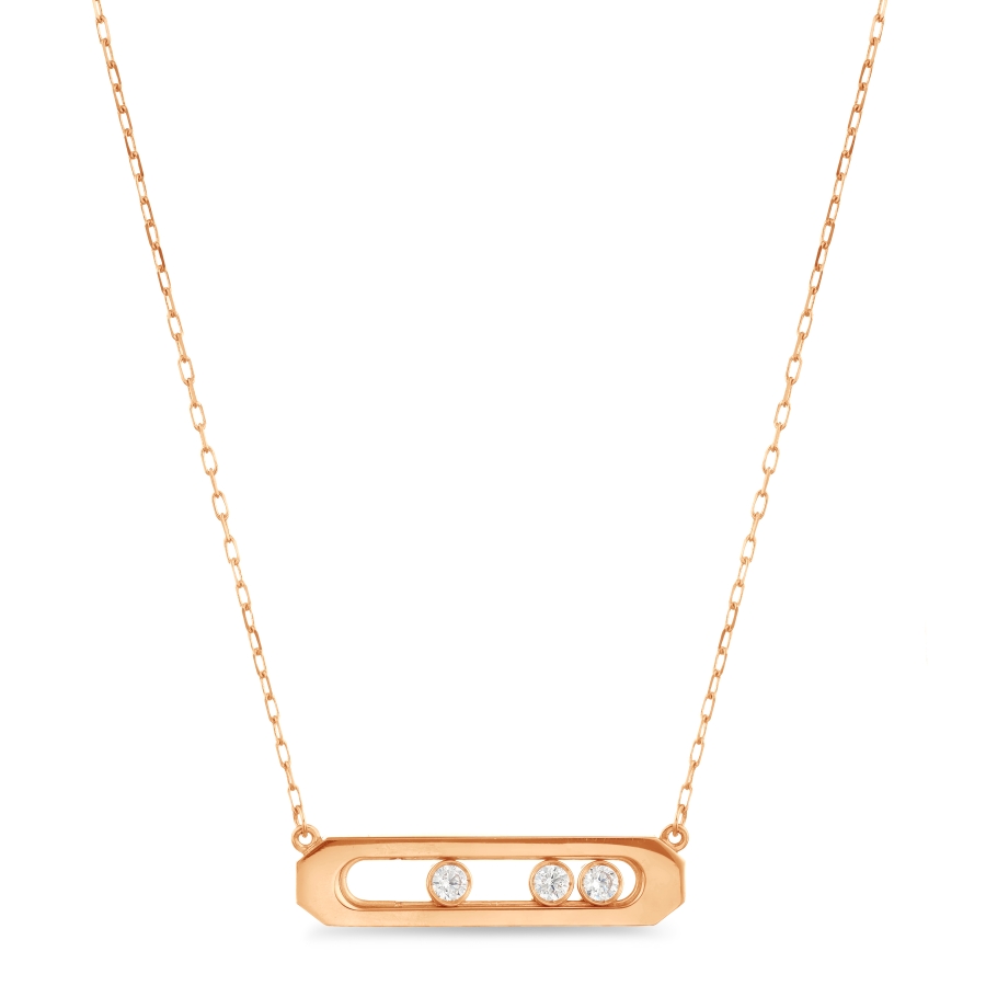 Colier din aur roșu cu pietre Cubic Zirconia Incolor