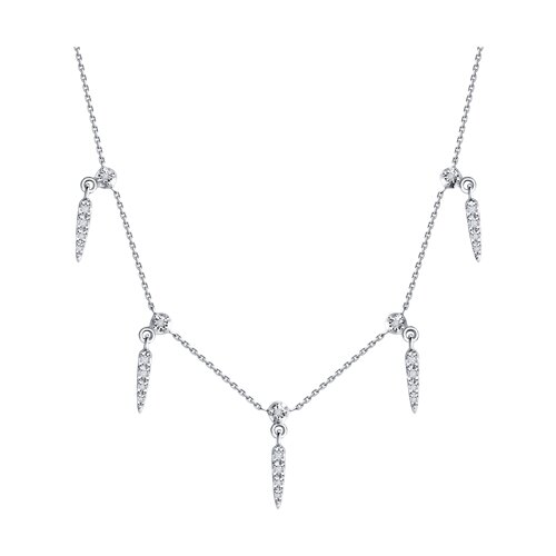 Colier din aur alb cu pietre Diamant