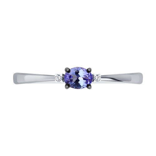 Inel din aur alb cu pietre Diamant, Tanzanit
