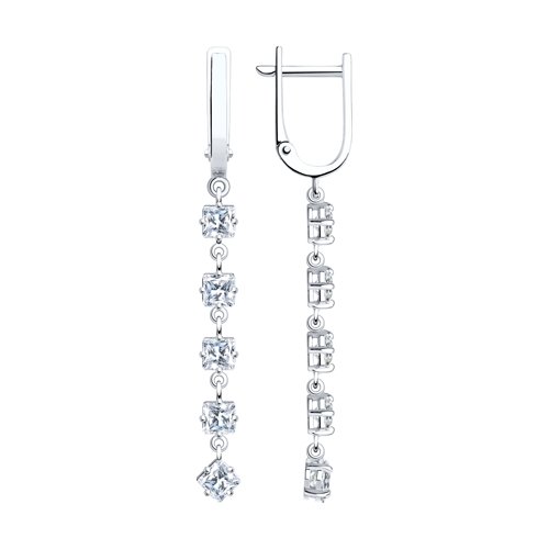 Cercei Suspendați din argint  cu pietre Cubic Zirconia Incolor