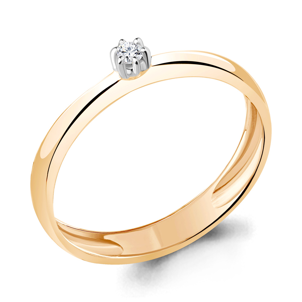 Inel din aur roșu cu pietre Diamant