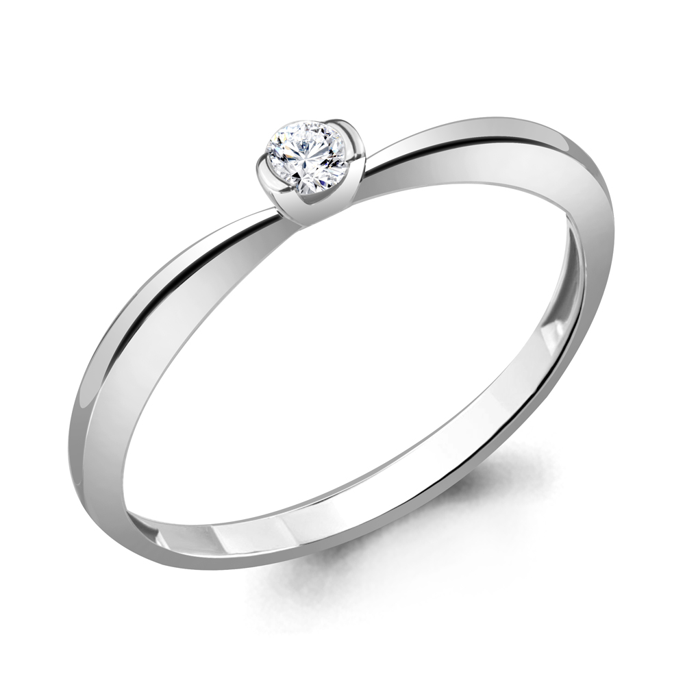 Inel din aur alb cu pietre Diamant