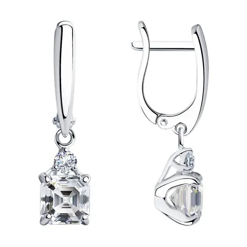 Cercei Suspendați din argint cu Cubic Zirconia Incolor
