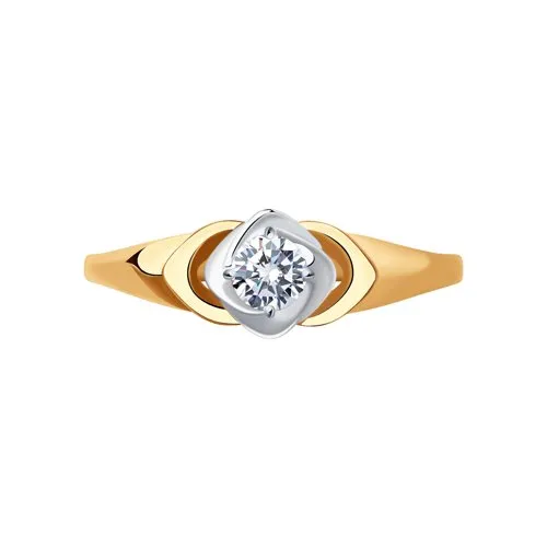 Inel din aur roșu cu Cubic Zirconia Incolor