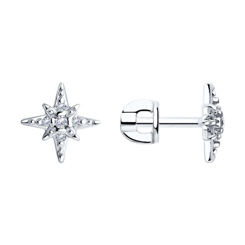 Cercei Pusete din argint  cu pietre Cubic Zirconia Incolor