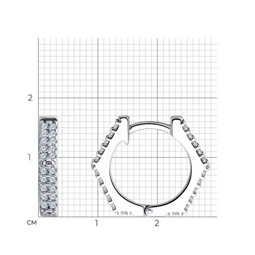 Cercei Creole din argint cu Cubic Zirconia Incolor