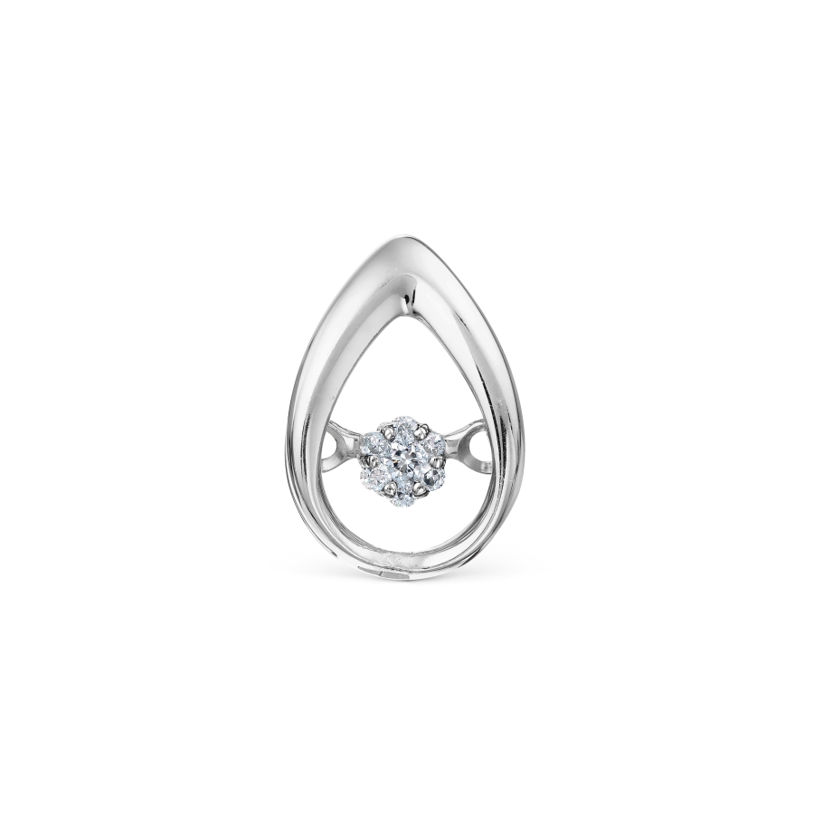 Pandantiv din aur alb cu pietre Diamant