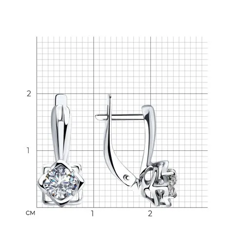 Cercei din argint cu Cubic Zirconia Incolor