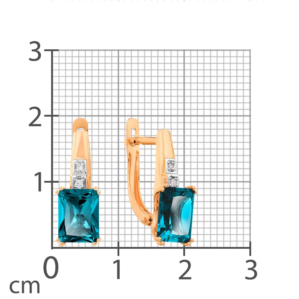Cercei din aur roșu cu Cubic Zirconia Incolor, Topaz London