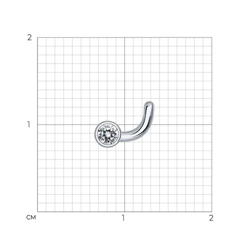 Piercing din argint cu Cubic Zirconia Incolor
