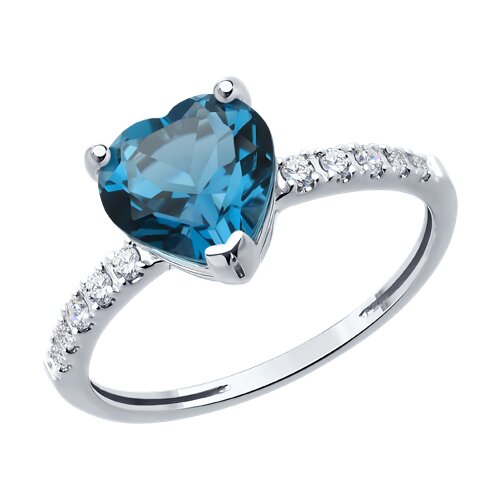 Inel din aur alb cu pietre Cubic Zirconia Incolor, Topaz London