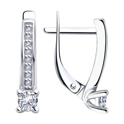 Cercei din argint  cu pietre Cubic Zirconia Incolor