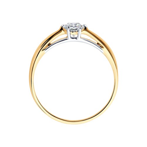 Inel din aur roșu cu pietre Cubic Zirconia Incolor