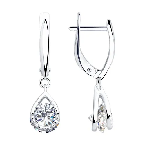 Cercei Suspendați din argint cu Cubic Zirconia Incolor