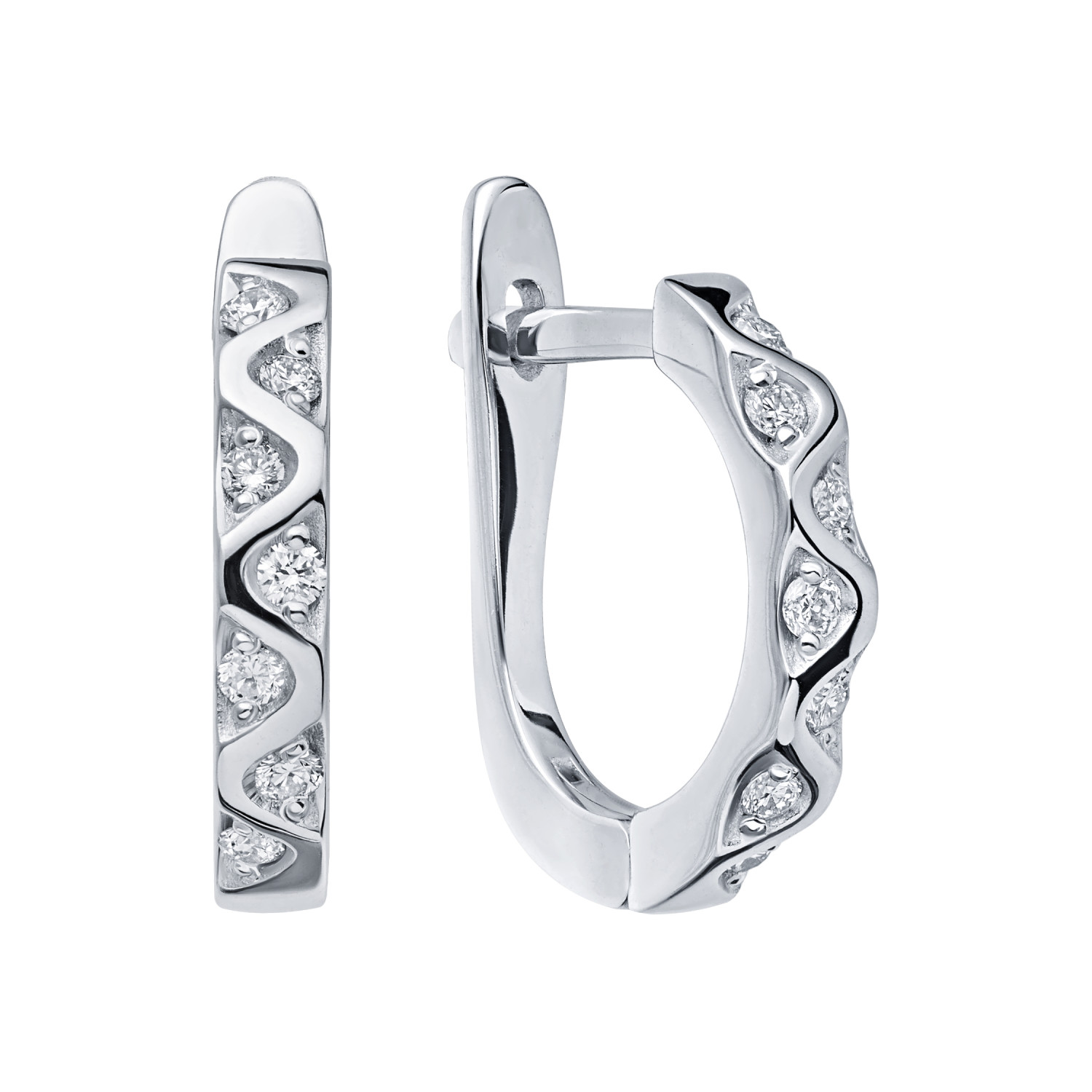 Cercei din aur alb cu pietre Diamant