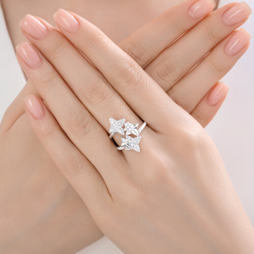 Inel din argint  cu pietre Cubic Zirconia Incolor