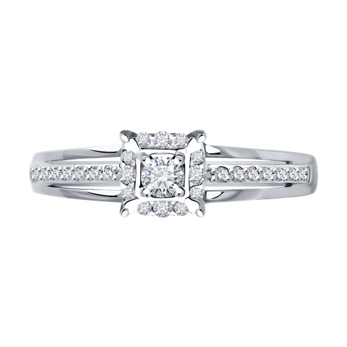 Inel din aur alb cu pietre Diamant