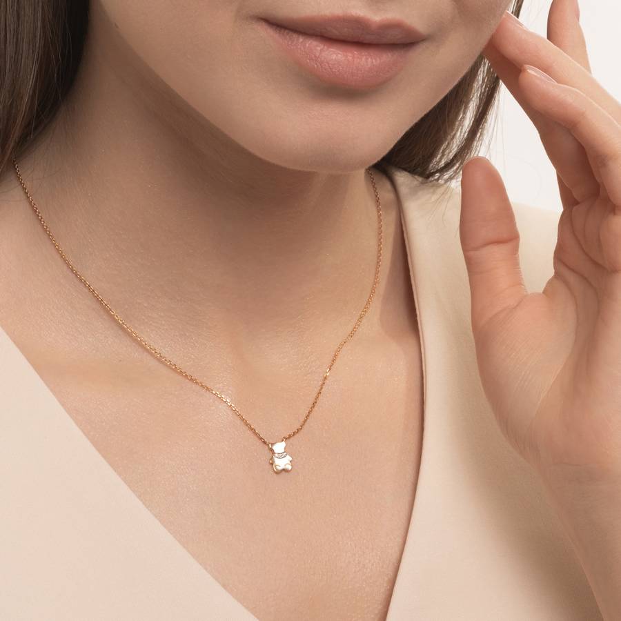 Колье из красного золота с камнями Фианит