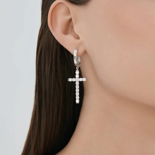 Cercei Suspendați din argint cu Cubic Zirconia Incolor