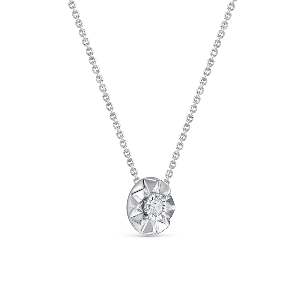 Colier din aur alb cu pietre Diamant