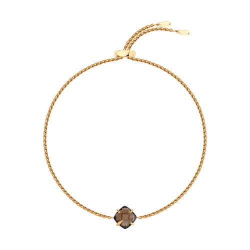 Brățară din aur roșu cu pietre Cuarț fumuriu, Silicon