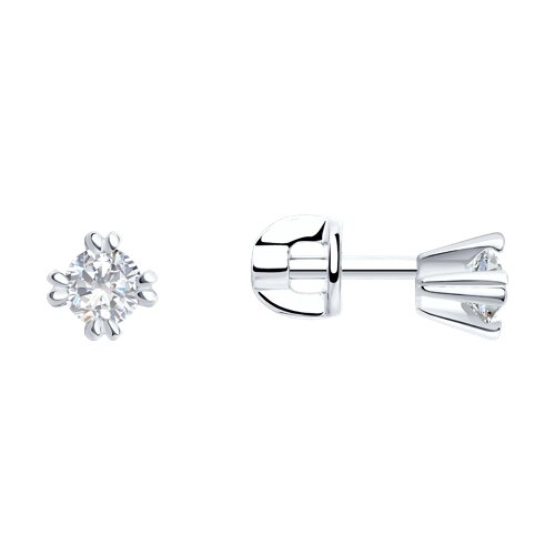 Cercei Pusete din argint  cu pietre Cubic Zirconia Incolor