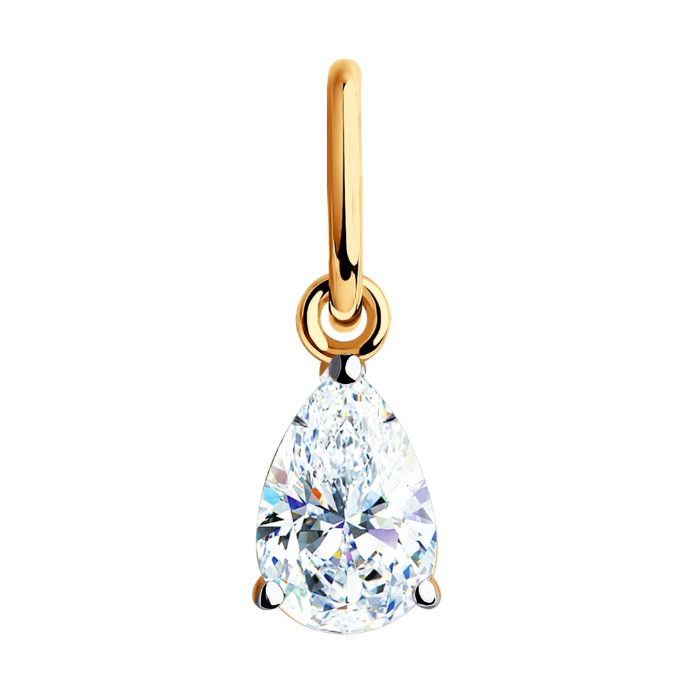 Pandantiv din aur roșu cu pietre Cubic Zirconia Incolor