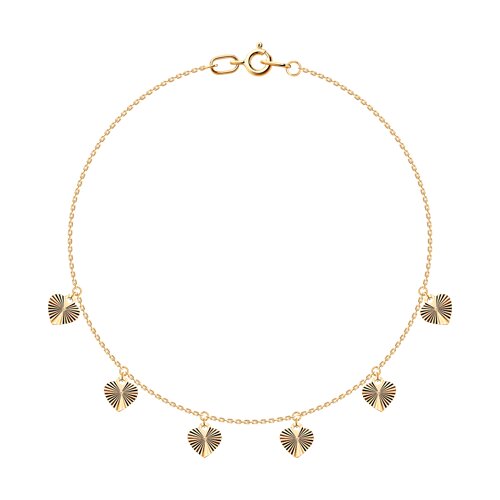 Brățară Love din aur roșu fără pietre