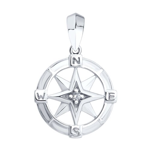 Pandantiv din argint  cu pietre Cubic Zirconia Incolor