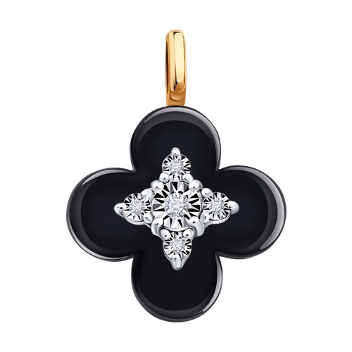 Pandantiv din aur roșu cu pietre Diamant, Ceramica neagră