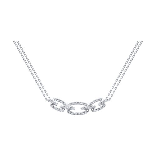 Colier din aur alb cu pietre Diamant