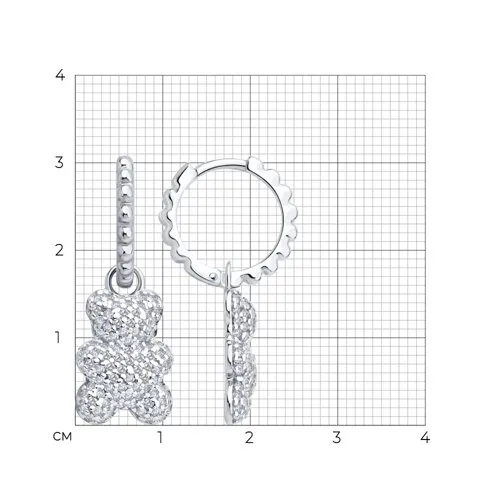 Cercei Creole din argint cu Cubic Zirconia Incolor