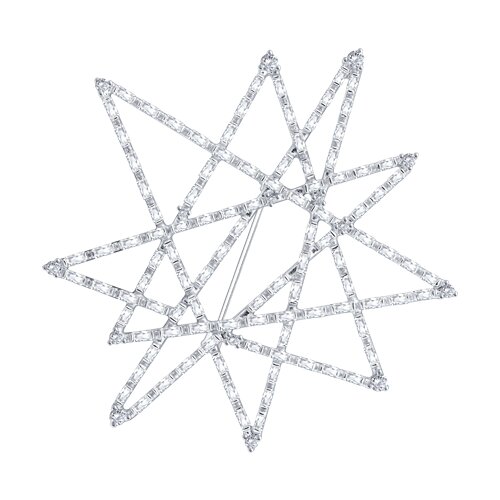 Broșă din argint  cu pietre Cubic Zirconia Incolor